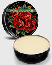 Load image into Gallery viewer, CBD Tattoo Aftercare Balm - 1,500 mgs Ultrapure CBD with All Natural Certified Organic with 8 Powerful Wound-Healing Herbs and Botanical Extracts