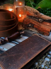 Load image into Gallery viewer, Distressed Buffalo Leather Wallet -  100% Buffalo Leather