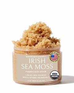 IRISH SEA MOSS  Body Scrub + 5,000 mgs of USDA Certified Organic Irish Sea Moss with 92 Vitamins and Minerals